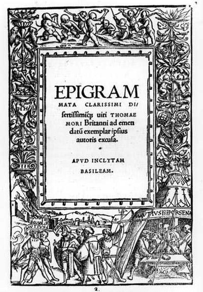 The Camp of the Barbarous King, Epigrams of Thomas More (1478-1535) by English School